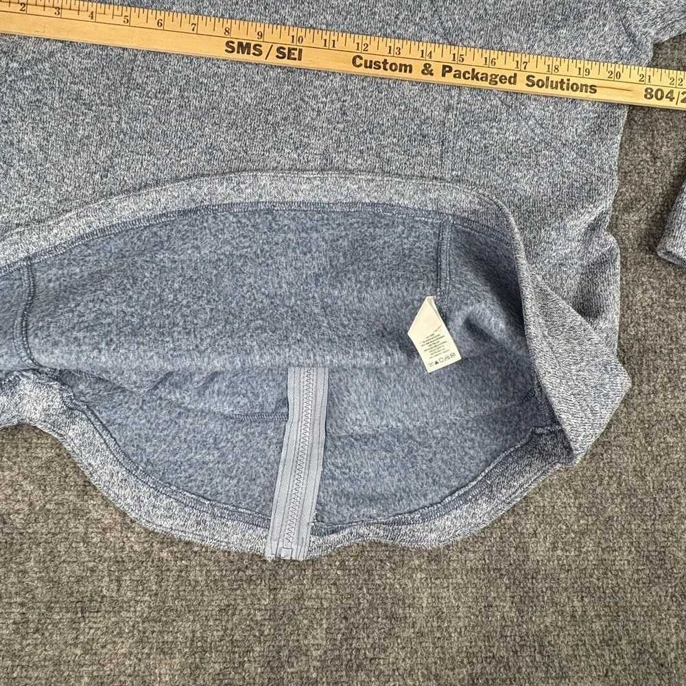 Eddie Bauer Zip Hoodie Women XL Blue Fleece Jacket Outdoor Athleisure Minimalist